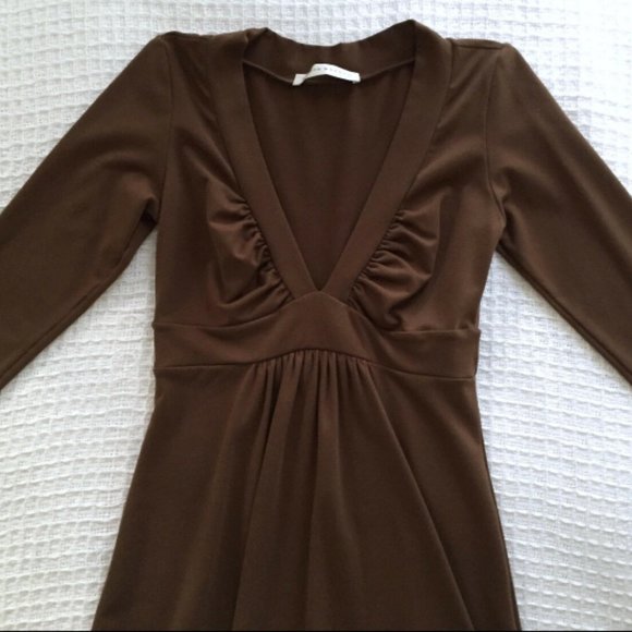 Susana Monaco Stretch Classic V-Neck 3/4 Sleeve Dress - Picture 2 of 6